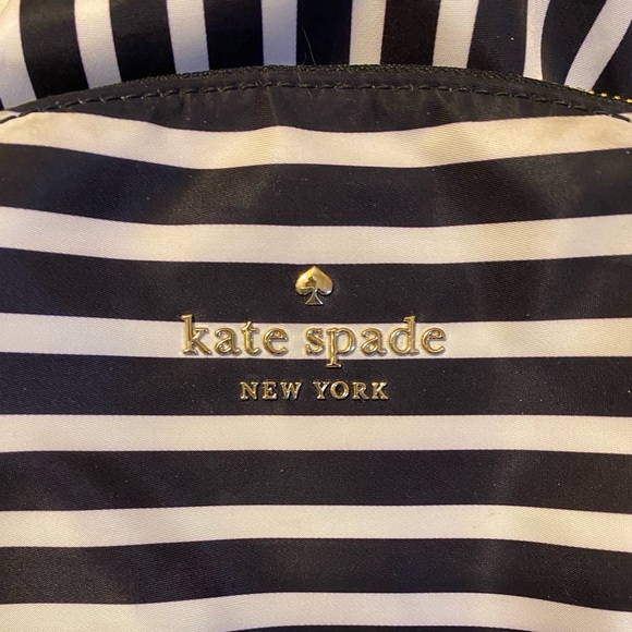 Kate Spade Black/White Striped Backpack